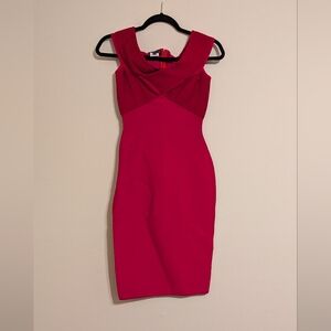 Herve Leger Bold Red Midi Dress